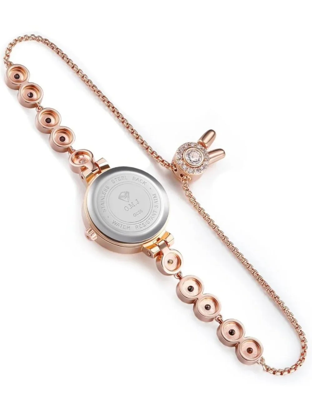 Elegant Rose Gold Women's Watch with Mother of Pearl Dial & Crystal Accents
